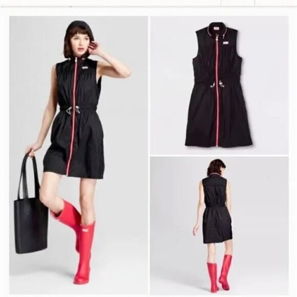 HUNTER for Target collab Hooded Zip Front Drawstring Waist Nylon Dress - Picture 3 of 9